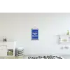 Lijntekening - Vrouw - Quote - Blauw textielposter latten blank klein -kinderkamer