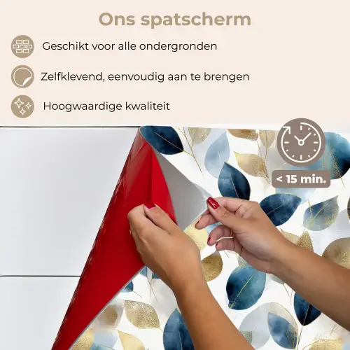 Blad - Mix - Aquarel - Goude keuken achterwand spatscherm klein 900 -spatscherm_NL