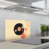 Vinylplaat - Zwart - Verfspatten - Retro keuken achterwand spatscherm klein -3d_schuin