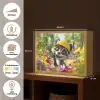 Wasbeer  - Natuur - Bloemen - Bouwhelm Light Box met batterij (Wandlamp kind) middel -USP_websiteoverzichtNL