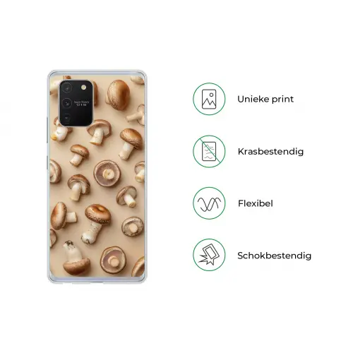 Kastanje Champignons - Beige Telefoonhoesje Samsung Galaxy S10 Lite klein -specsS10Lite