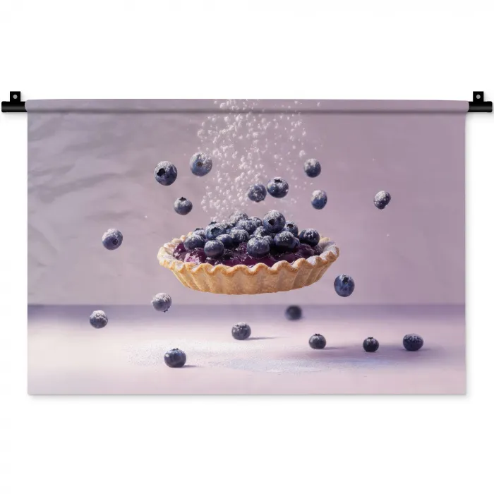 Eten - Taart - Bessen - Blauw Wandkleed katoen klein -zz3d