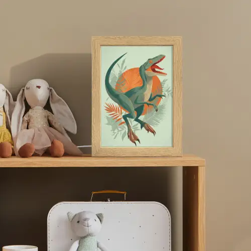Dino - Bladeren - Grafisch - Groen Light Box met kabel klein -sfeer2_kind