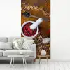 Vijzel - Kruiden - Lepels - Specerijen - Bruin - Peper fotobehang vinyl groot -woonkamer