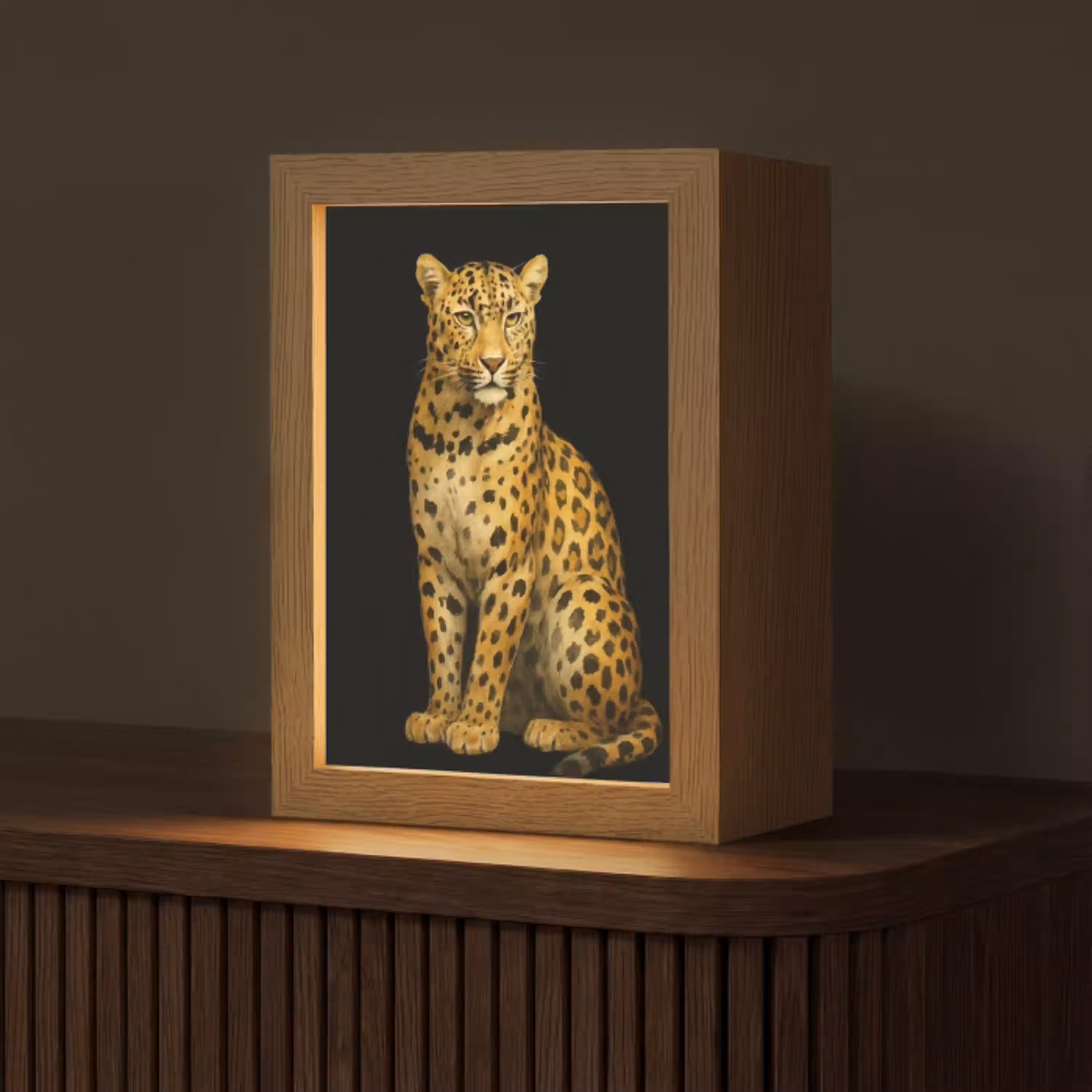 Panter - Realistisch - Bruin Light Box met kabel (Tafellamp) klein -z3d_website