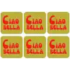 Ciao bella - Rood - Groen - Stippen onderzetter kurk middel -zkaufland3dotto