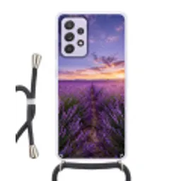 Lavendel - Veld - Natuur - Paars Hoesje Samsung Galaxy A52 5G met koord klein -3d