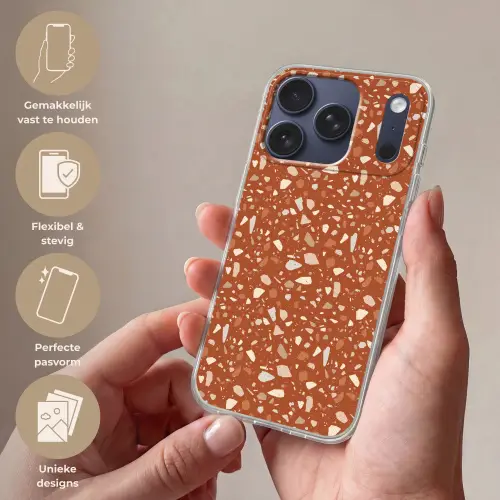 Terrazzo - Patroon - Klei Telefoonhoesje iPhone 17 Pro klein 878 -sfeer3_NL
