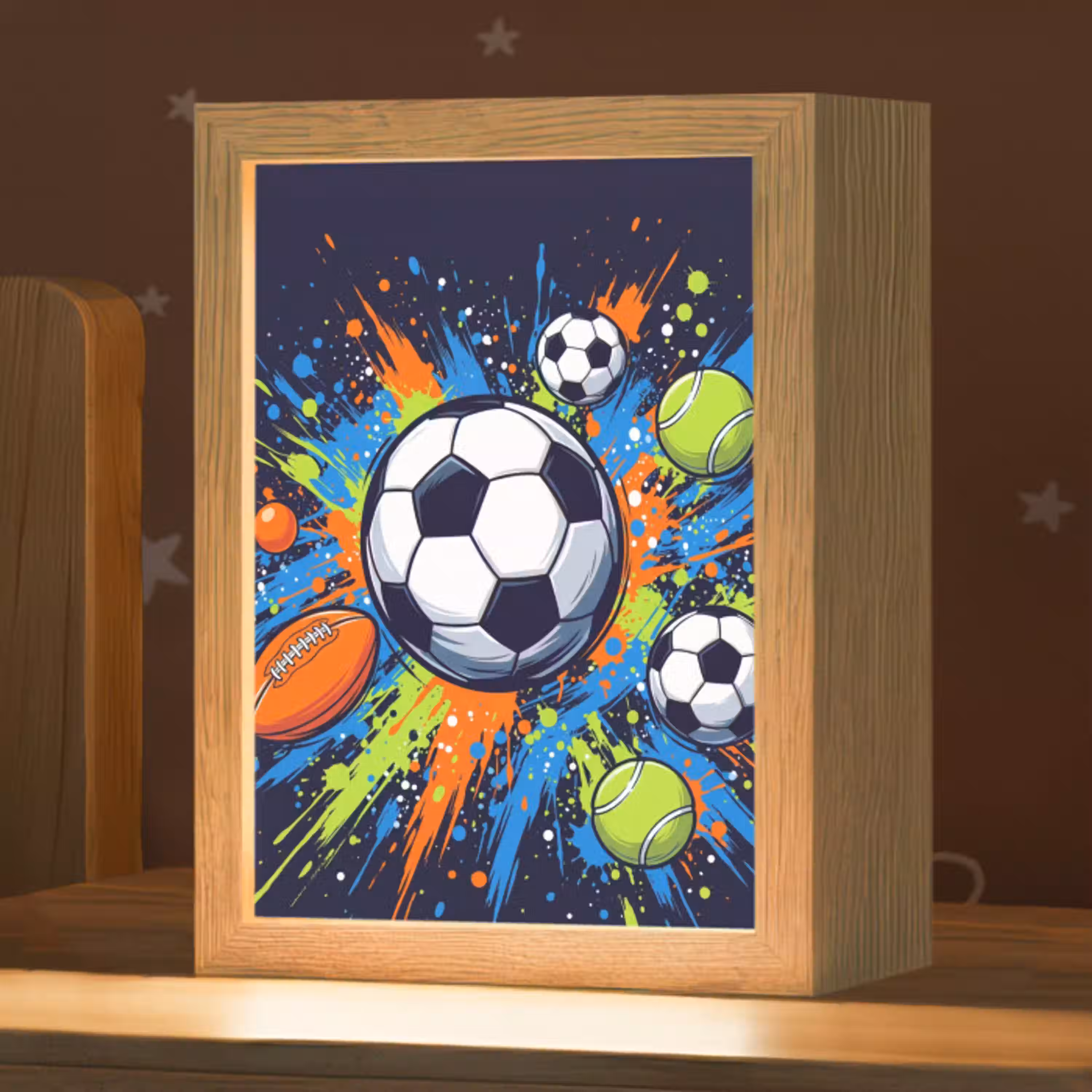 Sport - Ballen - Kleurrijk Light Box met kabel (Kinderlampje) klein -zzz_3d_website