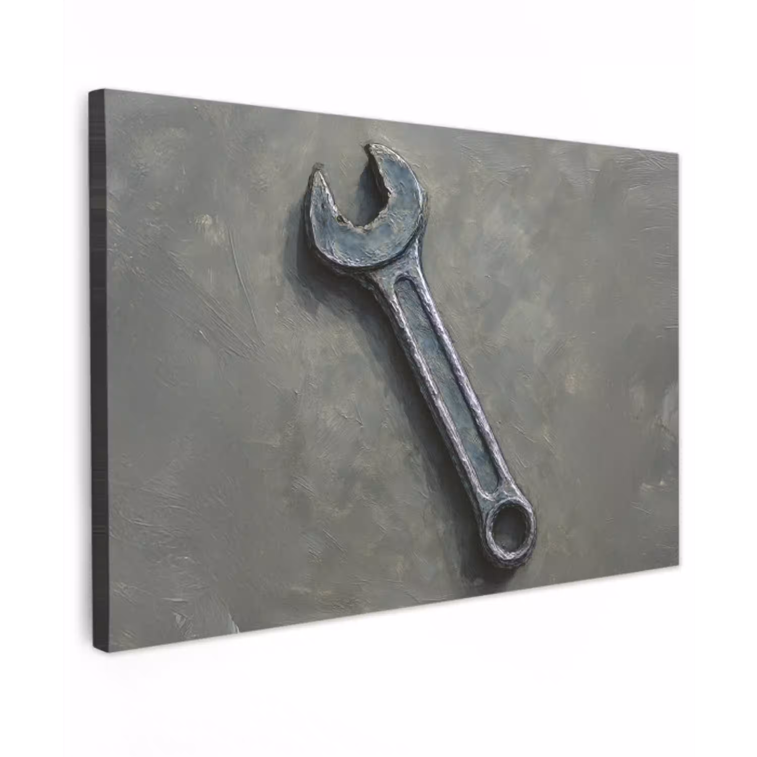 Steeksleutel - Schilderij - Gereedschap - Verf Tuinposter op houten frame 2 cm dik klein -3d