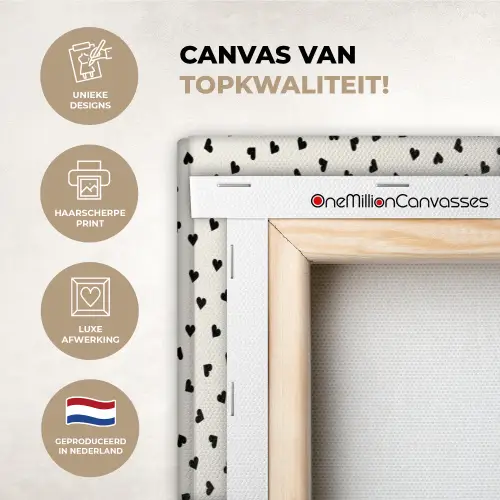 Valentijn - Liefde - Zwart - Wit canvas 2cm xxl 828 -sfeer2