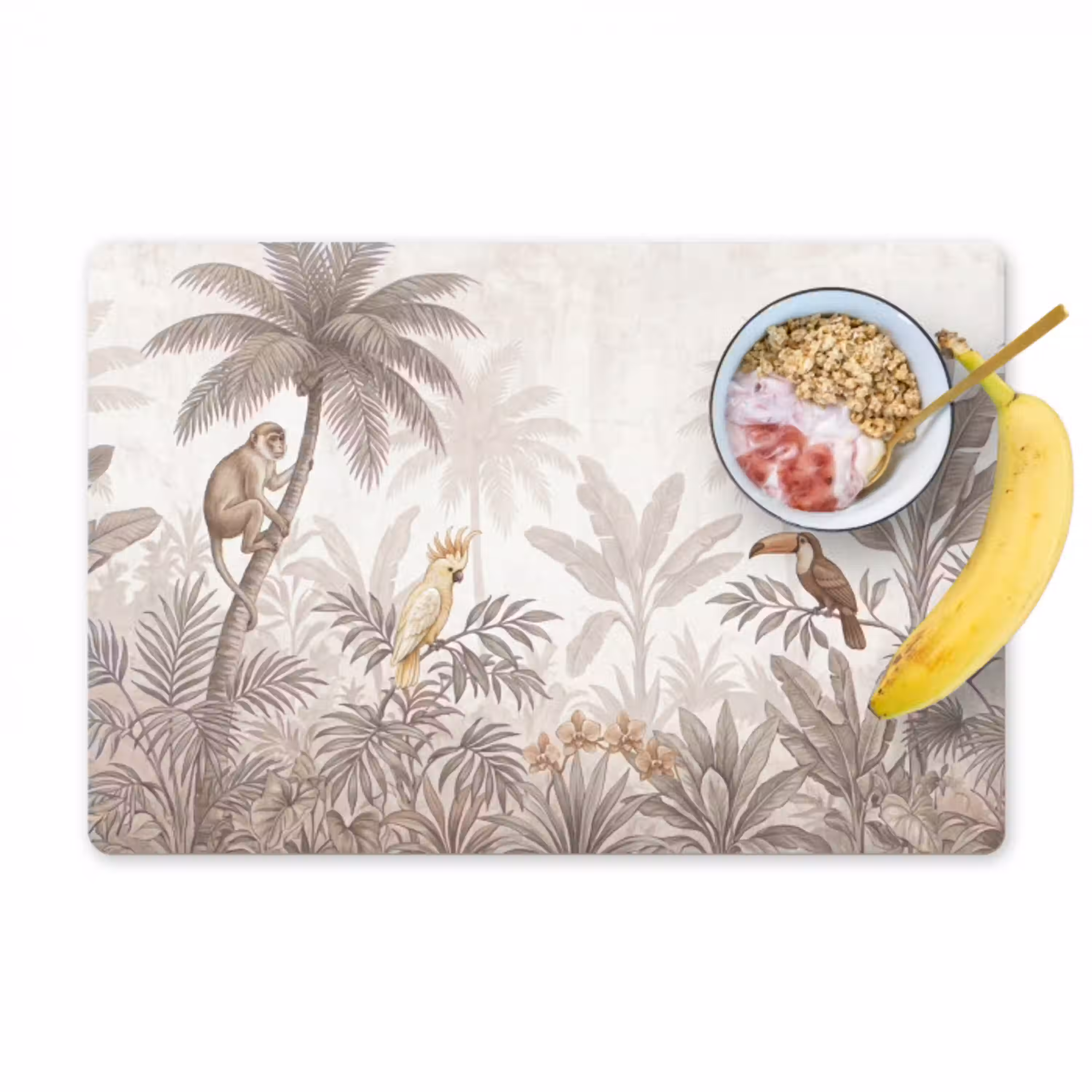 Jungle - Dieren - Palmbomen Placemat vinyl groot -zzzproduct_Kitchenyeah-website