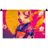 Varken - Bloemkroon - Kimono - Abstract Wandkleed katoen klein -zz3d