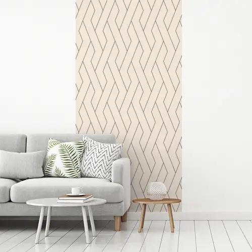 Beige - Zigzag - Patroon fotobehang vinyl groot 64 -woonkamer