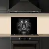 Tijger - Dieren - Zwart - Wit - Portret - Wild keuken achterwand spatscherm klein -sfeer1