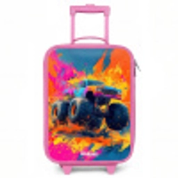 Monstertruck - Verfspatten - Kleurrijk - Explosie Kinderkoffer - Roze klein -3d