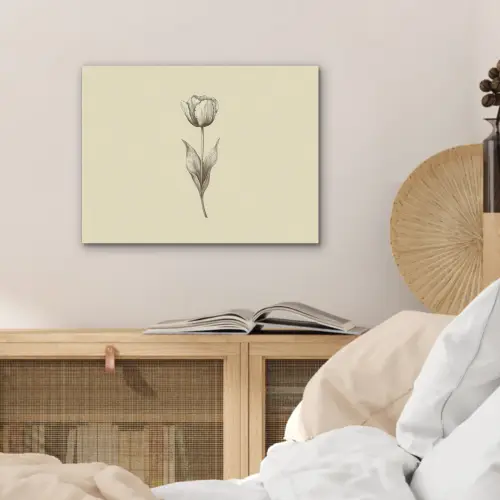 Illustratie - Tulp - Zwart PET vilt klein -sfeer3