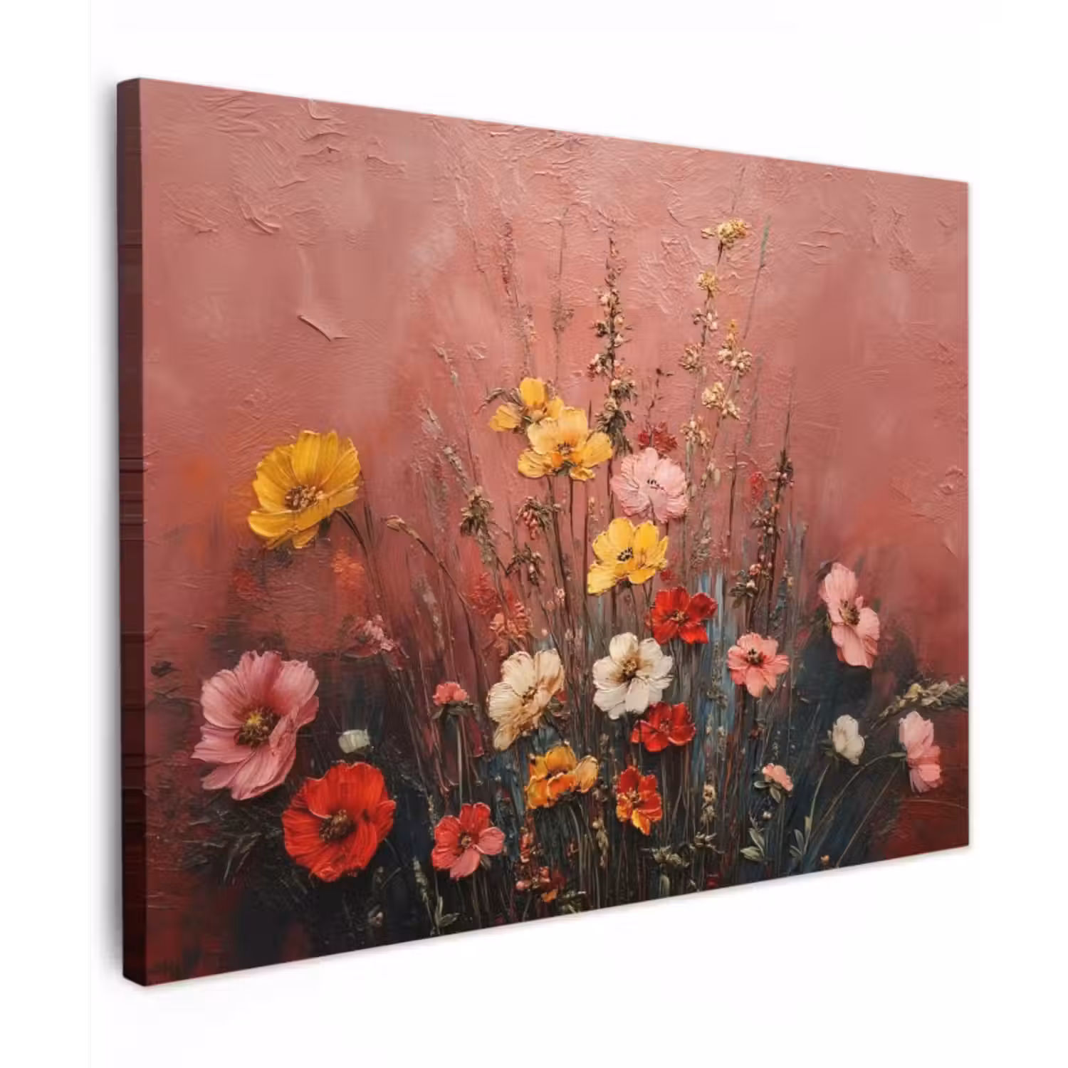 Canvas schilderij - Bloemenboeket - Fijne details - Roze