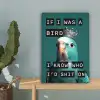 Parkiet - Turquoise - Quotes - Decoratie canvas 2cm klein -sfeer4