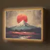 Bergtop - Sneeuw - Zon Light Box met batterij (Wandlamp) middel -z3d_website