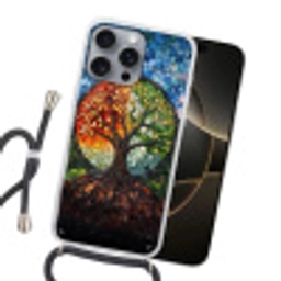 Boom - Seizoenen - Mozaïek - Bergen Hoesje iPhone 16 Pro Max met koord klein -sfeer1