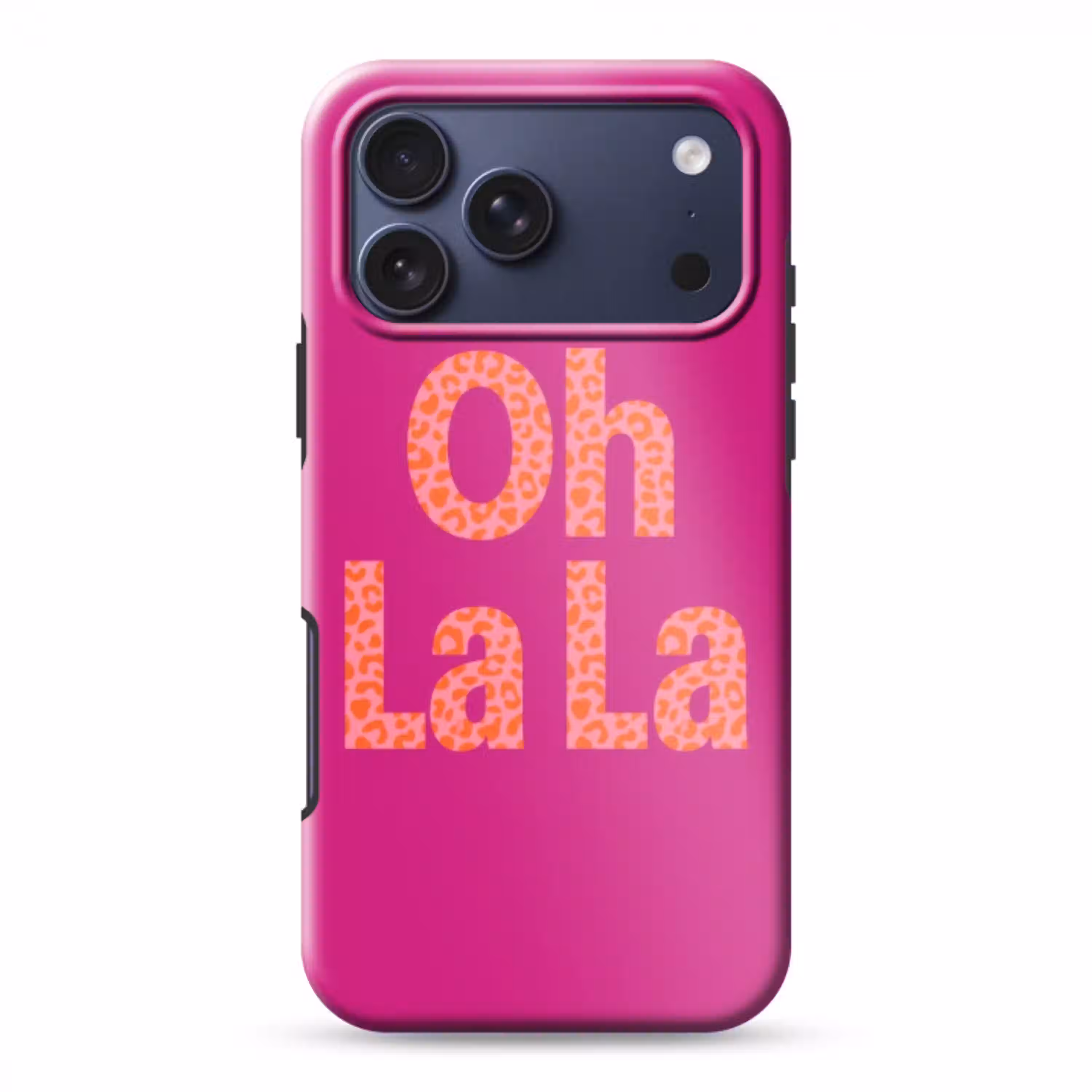 Oh la la - Luipaardprint - Roze Toughcase MagSafe Apple iPhone 17 Pro Max klein -3d