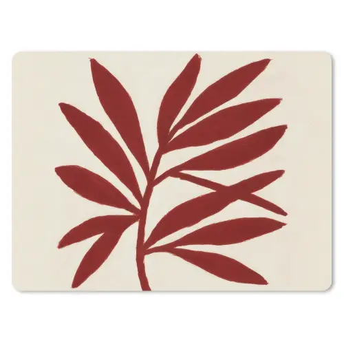 Tak - Bladeren - Rood muismat rubber klein -3d