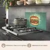 Hamburger - Illustratie - Sla - Kaas keuken achterwand spatscherm klein -usp_FR