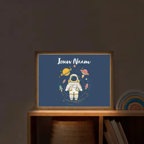Astronaut - Planeten - Raket Light Box met batterij (Wandlamp kind) middel -sfeer1_kind