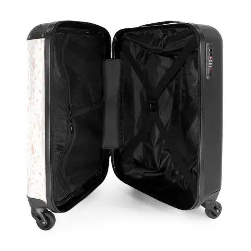 Terrazzo patroon perzik NBS - Handbagage koffer - Volwassenen Unisex middel -binnenkant