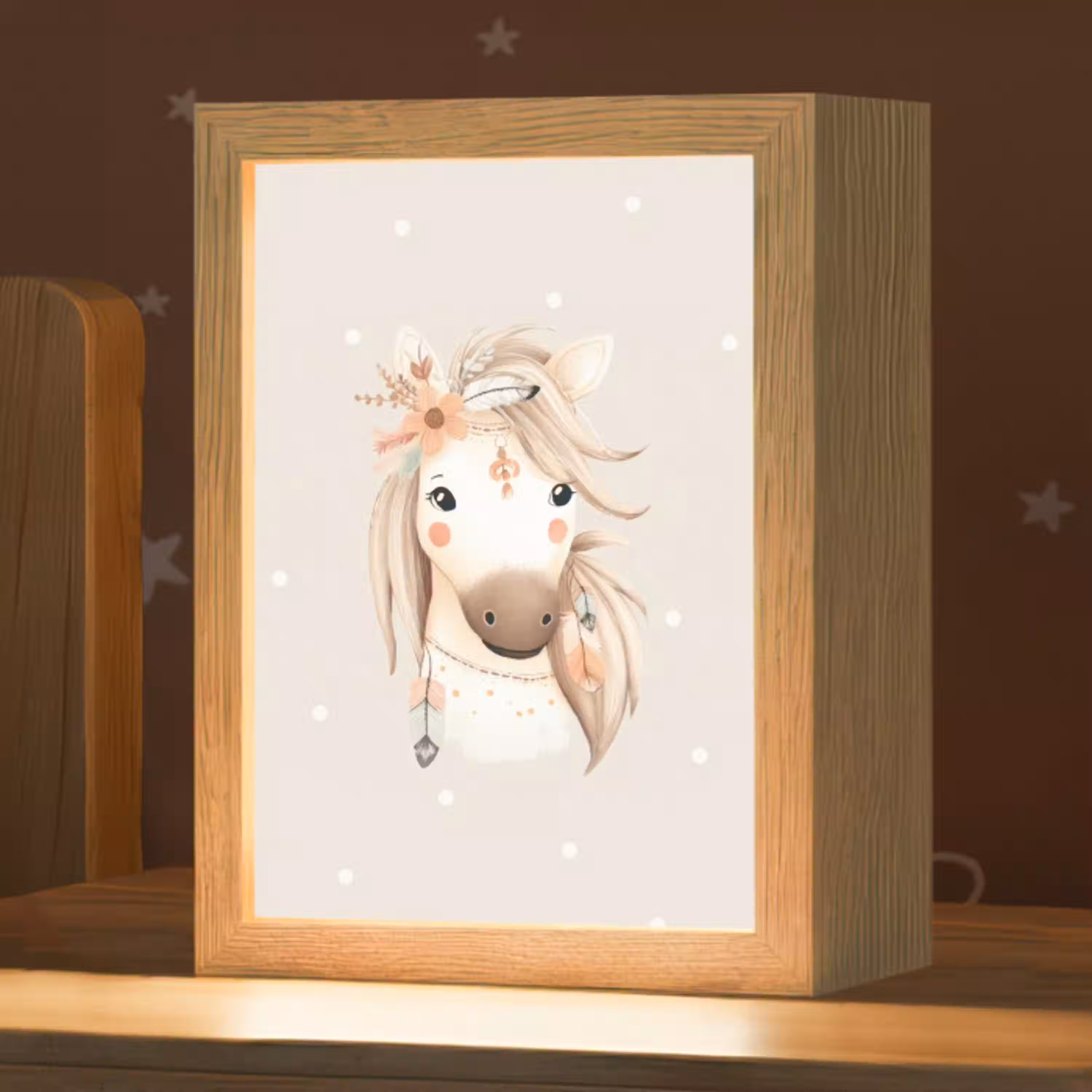 Paard - Bohemian - Pastel - Stippen Light Box met kabel klein -zzz_3d_website