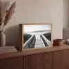 Loopbrug - Hout - Strand - Zee Light Box met batterij (Wandlamp) middel -sfeer2