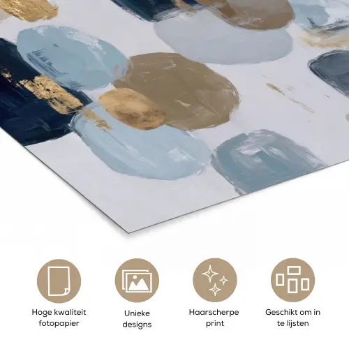 Abstract - Goud - Vormen poster papier klein -closeup_NL