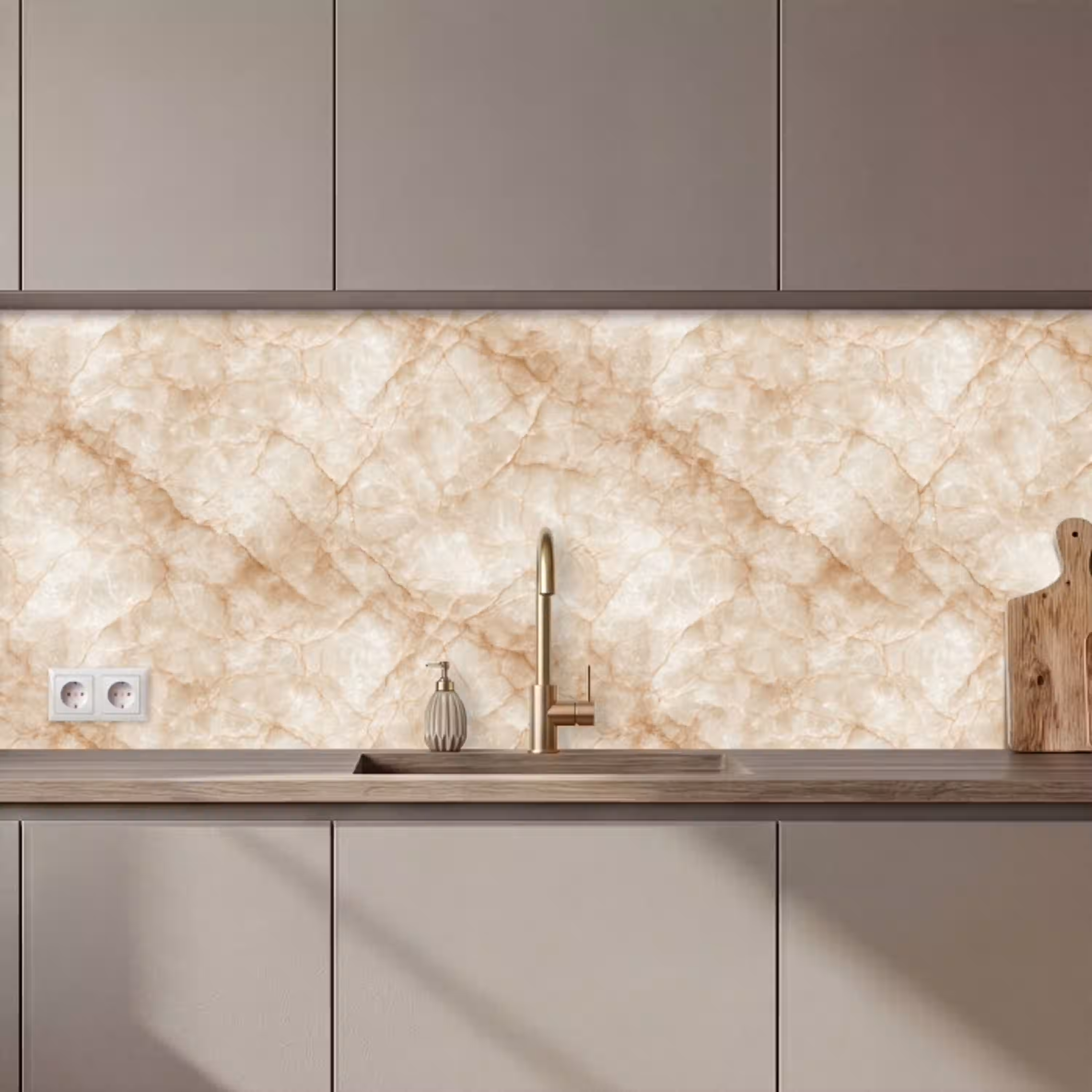 Kristalstructuur - Bruin - Marmer keuken achterwand 2 middel 871 zz_3dshopping