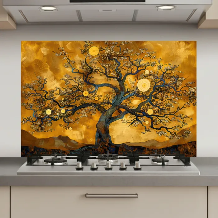 Boom - Levensboom - Abstract - Goud keuken achterwand spatscherm klein -3d_website