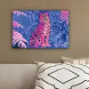 Tijger - Roze - Bladeren - Jungle canvas 2cm klein -sfeer3