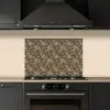 Bruin - Groen - Bloemen keuken achterwand spatscherm klein 900 -sfeer1