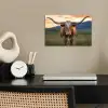 Longhorn - Landschap - Zonsondergang poster papier klein -sfeer1