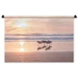 Zee - Vogels - Strand Wandkleed katoen middel -zz3d
