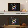 Panda - Dieren - Kleur - Verf - Zwart Light Box met batterij (Wandlamp kind) middel -sfeer3_kind