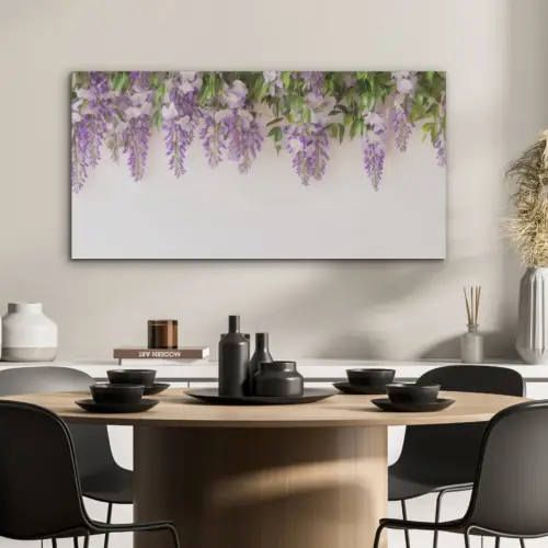 Blauwe regen - Bloemen - Paars PET vilt middel -sfeer1