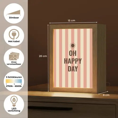 Quote - Zomer - Strepen Light Box met kabel (Wandlamp) klein -USP_websiteoverzichtNL