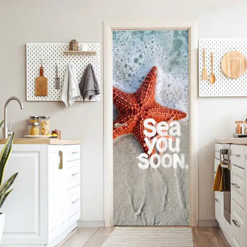 Sea you soon - Zeester - Zee deurposter klein -sfeer5