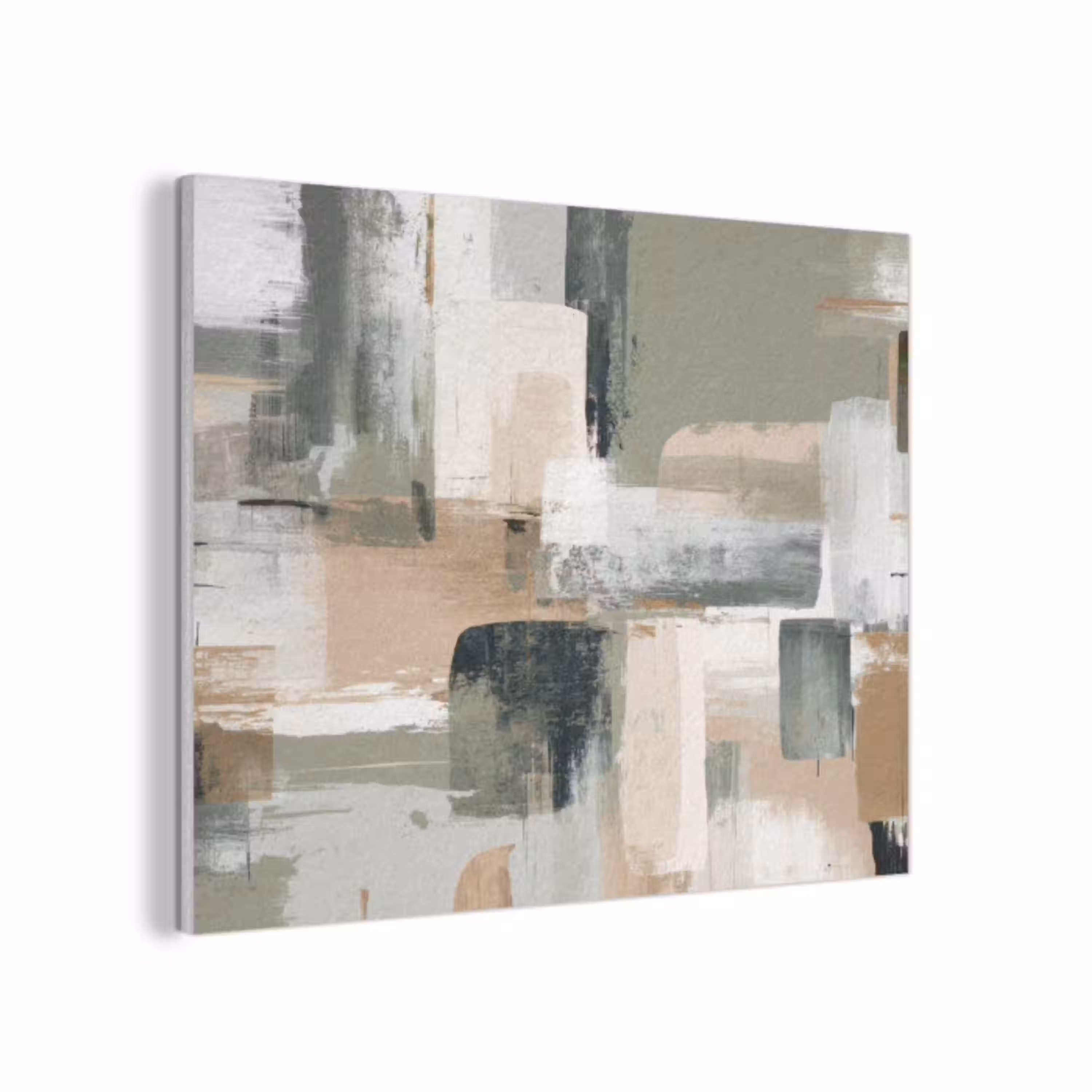Penseelstreken - Abstract - Aardetinten PET vilt klein -3d