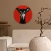 Windhond - Minimalistisch - Rood Wandcirkel kunststof plaat 5mm dik klein -sfeer1