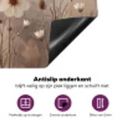 Wilde bloemen - Botanisch - Vintage - Natuur - Rustiek Inductie beschermer vinyl 3mm klein -zzzzzzz-cc-onderkant