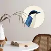 Illustratie - Blauw - Vogel Wandcirkel kunststof plaat 5mm dik klein -sfeer4