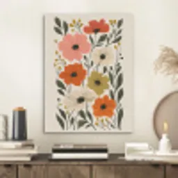 Veldbloemen - Stengels - Blaadjes - Groen PET vilt klein -sfeer1