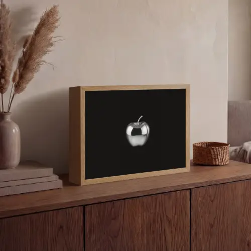 Appel - Metallic - Symmetrisch Light Box met batterij (Wandlamp) middel -sfeer2