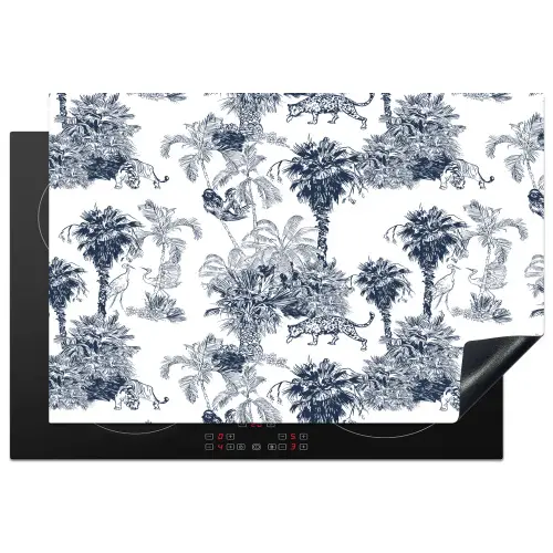 Jungle - Beplanting - Blauw Inductie beschermer vinyl 3mm klein 276 -3d